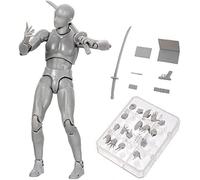 Action Figure Drawing Models, Human Mannequin Body Kun Doll Body-Chan Male/Female Action Figure DX Set, Suitable for Sketching, Painting, Drawing Mannequin Figure Models for Artist Grey Male