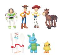 Action Figures with Woody Set of 7, Buzz and Rex Toys,Fun Party Supplies - Birthday Cake Set.