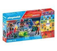 PLAYMOBIL 71468 My figures : métiers à risque - avec quatres personnages du domaine des pompiers - Les pompiers - Dès 5 ans
