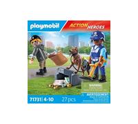 PLAYMOBIL 71731 Policier chien de recherche et voleur, Action Heroes, Les policiers, 27 pièces, Dès 4 ans
