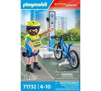 Playmobil Action Heroes 71732 Policier cycliste avec borne de recharge