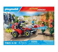 Playmobil Pompier avec quad et arbustes enflammés