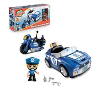 Action Heroes Police Car and Bike, Voiture et Moto de Police avec 1 Personnage. pour Enfants et Filles à partir de 4 Ans, célèbre ACN05010