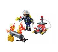 Action Heroes Pompier Avec Pompe À Eau Et Réservoir Enflammé 71826 Multicolore TU