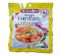 Action One A1 Pâte instantanée de curry pour poisson ou fruits de mer Perencah Kari Ikan atau Makanan Laut Segera, 230 g chacune, Halal, Expiration : 30 janvier 2026