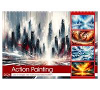 Action Painting: Die Energie der Gefühlslandschaften (Wandkalender 2026 DIN A2 quer), CALVENDO Monatskalender: Dynamische Pinselstriche fangen Emotionen in kraftvollen Farben ein.