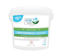 ACTION VERTE - Tablette lave -vaiselle - Nettoie, dégraisse et fait briller - Formule anti-gaspillage - Ecocert -160 pastilles - Fabrication française