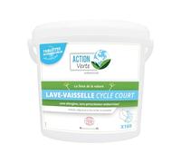 ACTION VERTE - Tablette lave-vaisselle classique - Cycle court - Nettoie, dégraisse et fait briller - Formule anti-gaspillage - Ecocert - 160 pastille- Fabrication française