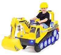 Actionbikes Motors Pelleteuse Électrique pour Enfants D2811 | Télécommande 2,4 GHz - Batterie 6 Volts 7AH - 2 Moteurs de 6 V 25 W