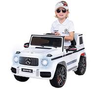Actionbikes Motors Voiture Electrique Enfants Mercedes Benz Amg G63 W463 - sous Licence - télécommande 2,4 Ghz - Voiture électrique pour Enfants avec télécommande - Batterie 2x12V (Blanc)