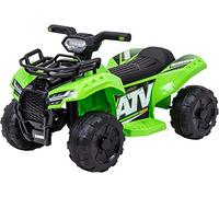 Actionbikes Motors Voiture Électrique Enfants Quad Jumpy - Moteur de 18 Watts - Batterie 6 Volts 4 Ah - Frein Automatique - Phares à LED - Connexion USB et AUX (Vert Clair)