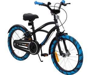 Actionbikes Vélo Enfant Cruiser - 18 Pouces - Frein Caliper - Roue Libre - Garde-chaîne - Support vélo - Pneus gonflables - Vélo Enfant - VTT - De 5 à 8 Ans