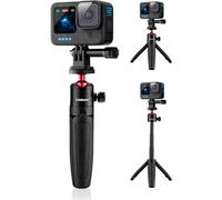 Actioncam Mini trépied avec rallonge Compatible avec GoPro, Selfie Stick Vlog Poignée Grip & Tripod Adapter & Quick Release Plate Base Mount pour Hero 13 12 11 10 Insta-360 Tripod