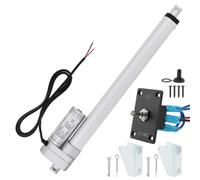 Actionneur de mouvement linéaire 12 V - Course de 15,2 cm - 3000 N/3000 kg | Course de 50 mm 5 mm/s, avec interrupteur à bascule momentané étanche IP54 ; pour élévateur d'armoire, petite trappe