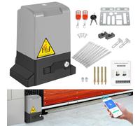 Actionneur de portail coulissant 370 W jusqu'à 800 kg, kit Smart Wi-Fi/Bluetooth pour porte de garage avec contrôle par application, 2 télécommandes, barre dentée de 4 m, capteurs infrarouges, IP44