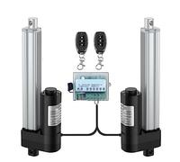 Actionneur linéaire robuste, Actionneur linéaire synchrone de course 12V 24V 50-400MM, avec 2 contrôleurs à distance 1500N 3000N 4000N Poussée Moteur à engrenages CC sans bruit pour portes électriques