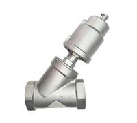 Actionneur pneumatique en acier inoxydable DN65 Vanne à siège incliné Vanne à siège pneumatique scellée normalement fermée(Double Acting)
