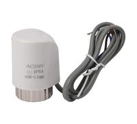 Actionneur thermique électrique pour vannes de chauffage au sol et de radiateur, AC 230 V 110 N avec filetage M30 x 1,5 mm, longueur de ligne de 90 mm, boîtier PC blanc