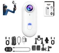ActionSnap-4K Thumb Action Camera,Mini Body Camera Action Cam With Audio&Video,Go Snap Cameras with 4k/1080p,170° Wide Angle,Mount Anywhere For Work Travel Pet Walk (White-1080Standard,NO Card)
