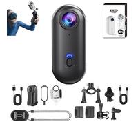 ActionSnap-4K Thumb Action Camera,Mini Body Camera Action Cam With Audio&Video,Go Snap Cameras with 4k/1080p,170° Wide Angle,Mount Anywhere For Work Travel Pet Walk (Black-1080Standard,NO Card)