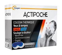 Cooper ACTIPOCHE - Coussin thermique - Thermothérapie - Mal de tête, sécheresse oculaire - Masque Yeux et tempes - Microbilles - 1 unité