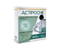 ACTIPOCHE - Coussin thermique Thermothérapie Contractures musculaires et douleurs articulaires Multizones Argile 1 unité Chauffant pc(s)
