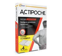 ACTIPOCHE - Patchs Auto-Chauffants - Douleurs musculaires et articulaires - Boîte de 4 patchs