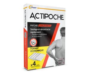 ACTIPOCHE - Patchs Auto-Chauffants - Douleurs musculaires et articulaires - Boîte de 4 patchs