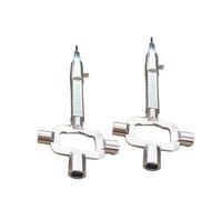 ACTIUSIS Lot de 2 clés d'architecte, multifonctionnelles, clés de chantier, clés de chantier, avec jauge cylindrique, argent