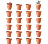 ACTIUSIS Pots de Fleurs en Terre Cuite, mini pots de fleurs en Terre Cuite avec trou de drainage, réutilisables, pour décoration intérieure et extérieure, 24 pièces (3,5 × 3 cm)