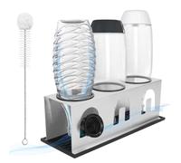 ACTIV CUISINE Porte-Bouteille pour Bouteille Sodastream Crystal, Duo, Porte - Goutte en Acier Inoxydable à 3 pièces, avec Porte - Couvercle et Brosse à Bouteille