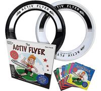 Activ Life Active Flyer : Anneaux de Frisbee aérodynamiques - Amusant en Plein air pour Les Enfants, garçons ou Filles de Tous âges. Lot de 2 (Blanc/Noir)