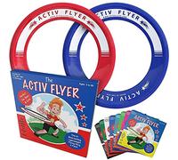 Activ Life Active Flyer : Anneaux de Frisbee aérodynamiques - Amusant en Plein air pour Les Enfants, garçons ou Filles de Tous âges. Lot de 2 (Bleu/Rouge)