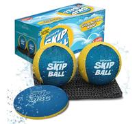 Activ Life Skip Water Bouncing Catch Recreation Ball - Balle pour enfants de 2 pouces avec disque de saut, paquet de 2, jaune/cyan