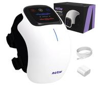 Activ Masseur de Genou (Blanc) avec Chaleur infrarouge, Lumière rouge et Massage par Vibration, Détend les Muscles, Adaptateur et Sangles Réglables inclus, Sans Fil, Portatif