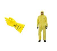 ActivArmr E014Y, Gants Electricien 1000V Classe 0, Taille XL (1 Paire) + AlphaTec 2300 Model 132, Combinaison Chimique Intégrale, Taille XL (1 Pièce)