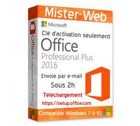 Activation original pour Microsoft Office Pro Plus 2016 seulement la clé pas de CD envoie par e-mail