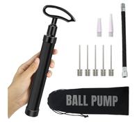 Active 100 Pompe à Ballon Portable avec Aiguille - Pompe Manuelle avec buse et Tuyau d'extension, pour Football, Basket-Ball, Volley-Ball, Tube en Alliage d'aluminium Durable, Design Ergonomique