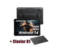 Active 8 Pro Tablette Incassable 10.36 2.4K FHD+ 24Go+256Go 22000mAh(33W) G99 48MP+16MP Android 14 Noir Avec Clavier K1
