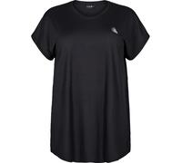 Active by Zizzi T-shirt fonctionnel 'Abasic' noir / blanc, Taille XXXL-4XL
