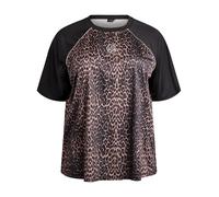Active by Zizzi T-shirt fonctionnel 'Anicola' marron / brun foncé / noir, Taille 7XL-8XL