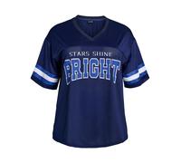 Active by Zizzi T-shirt fonctionnel 'Ashine' bleu marine / bleu roi / gris clair / blanc, Taille 7XL-8XL