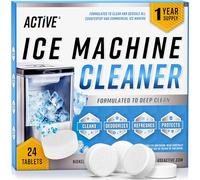 ACTIVE Détartrant pour machine à glaçons - 24 tablettes propres compatibles avec Frigidaire, Opale, GE Profile, Kitchenaid, détartrant sans nickel pour comptoir, machines à glaçons pépites - 1 an