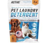 ACTIVE Détergent à lessive pour animaux de compagnie - Détergent en poudre à base d'enzymes pour lits de chiens, pipi de chat, désodorisant enzymatique naturel adapté au lavage de la machine, urine,
