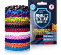 Bracelet anti-moustique [Pack de 12] Bracelets anti-insectes, anti-moustiques - 12 Couleurs Assorties.
