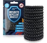 Active Era Bracelet anti-moustique [Pack de 12] Bracelets anti-insectes, anti-moustiques - Noir