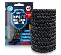 Active Era Bracelet anti-moustique [Pack de 12] Bracelets anti-insectes, anti-moustiques - Noir