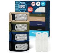 Active Era Bracelet Anti-Moustique Rechargeable [Lot de 4 + 8 Recharges] - Répulsif Naturel Sans DEET, Ajustable - Jusqu’à 80 Jours de Protection Extérieure Contre les Moustiques & Insectes