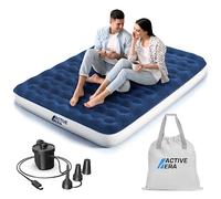 Active Era Matelas Gonflable de Camping avec Pompe à Air Rechargeable USB et Pompe à Pied, 2 Personnes, Sac de Transport Inclus - 150 x 203 x 22 cm