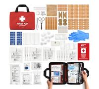 Active Era Trousse de Premiers Secours 180 Pièces - Kit De Survie Complet avec 2 Packs de Froid Instantané, Couverture de Survie, Bandages et Pansements - Idéal pour Maison, Bureau & Camping